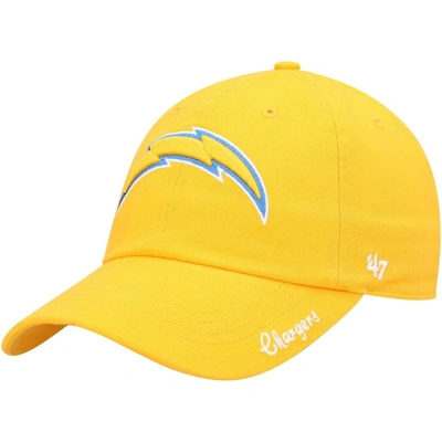 Shop 47 ' Gold Los Angeles Chargers Miata Clean Up Secondary Logo Adjustable Hat