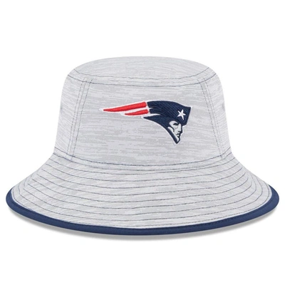Shop New Era Gray New England Patriots Game Bucket Hat