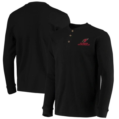Shop Dunbrooke Black Arizona Cardinals Logo Maverick Thermal Henley Long Sleeve T-shirt