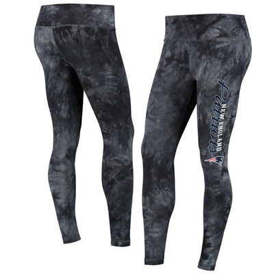 Concepts Sport Black New England Patriots Burst Tie Dye Leggings In Black
