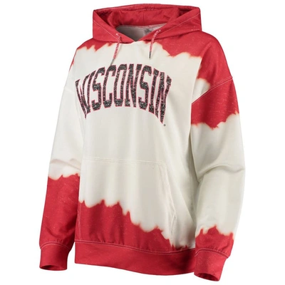 Shop Gameday Couture White/red Wisconsin Badgers For The Fun Double Dip-dyed Pullover Hoodie