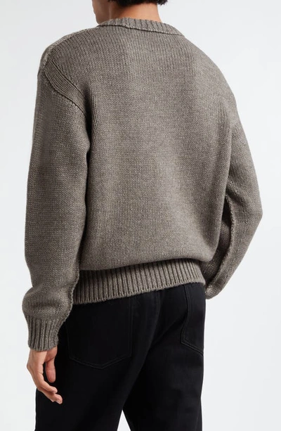 Shop Lemaire Boxy Alpaca & Wool Blend Sweater In Donkey Grey Bk858