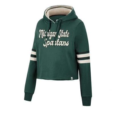 Shop Colosseum Green Michigan State Spartans Retro Cropped Pullover Hoodie