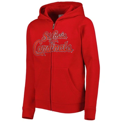 Outerstuff Youth Red St. Louis Cardinals Wordmark Full-zip Fleece Hoodie In Red