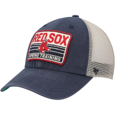 Shop 47 ' Navy/tan Boston Red Sox Four Stroke Clean Up Trucker Snapback Hat
