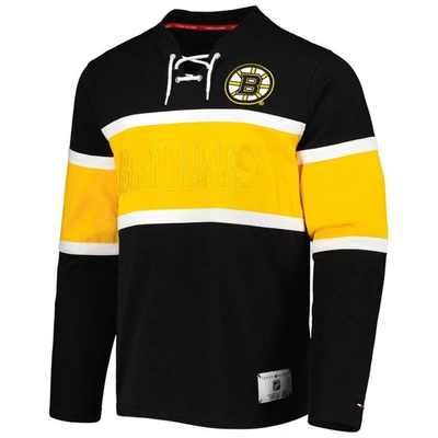 Shop Tommy Hilfiger Black Boston Bruins Walter Lace-up Long Sleeve Top