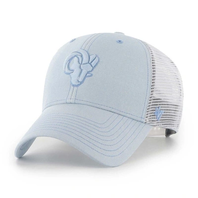 Shop 47 ' Light Blue/white Los Angeles Rams Haze Clean Up Trucker Snapback Hat