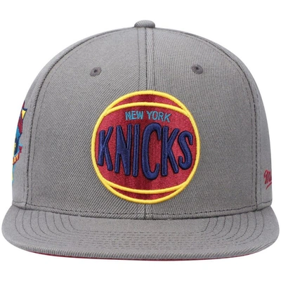 Shop Mitchell & Ness Charcoal New York Knicks Hardwood Classics 50th Anniversary Carbon Cabernet Fitted H