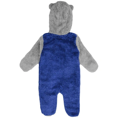 Shop Outerstuff Newborn And Infant Royal/gray Toronto Blue Jays Game Nap Teddy Fleece Bunting Full-zip Sleeper