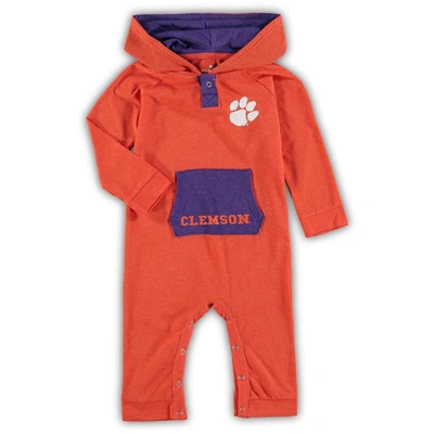 Shop Colosseum Newborn & Infant  Orange Clemson Tigers Henry Pocketed Hoodie Romper