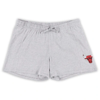 Shop Fanatics Branded Red/heather Gray Chicago Bulls Plus Size T-shirt & Shorts Combo Set