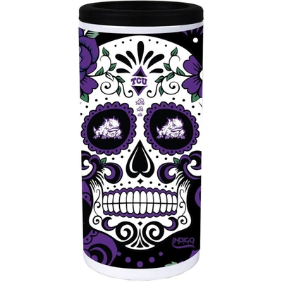 Shop Indigo Falls Tcu Horned Frogs Dia Stainless Steel 12oz. Slim Can Cooler In White