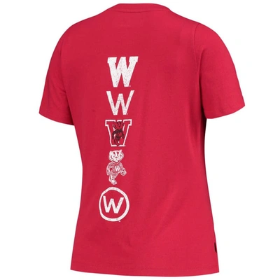 Shop Under Armour Red Wisconsin Badgers Spine Print V-neck T-shirt
