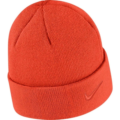 Shop Nike Orange Clemson Tigers Tonal Cuffed Knit Hat