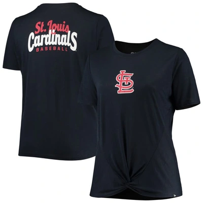 Shop New Era Navy St. Louis Cardinals Plus Size 2-hit Front Knot T-shirt