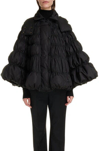Shop Chloé Quilted Bubble Hooded Down Puffer Coat In Black