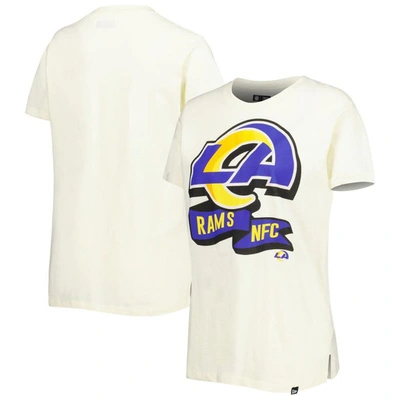 Shop New Era Cream Los Angeles Rams Chrome Sideline T-shirt