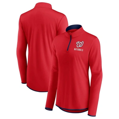 Shop Fanatics Branded Red Washington Nationals Worth The Drive Quarter-zip Jacket