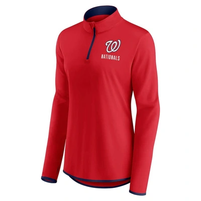 Shop Fanatics Branded Red Washington Nationals Worth The Drive Quarter-zip Jacket
