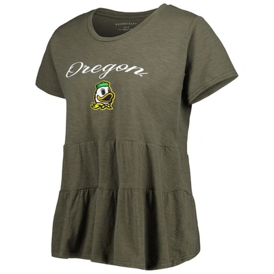 Shop Boxercraft Green Oregon Ducks Willow Ruffle-bottom T-shirt