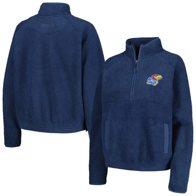 Shop Boxercraft Blue Kansas Jayhawks Everest Half-zip Sweatshirt