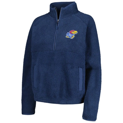 Shop Boxercraft Blue Kansas Jayhawks Everest Half-zip Sweatshirt