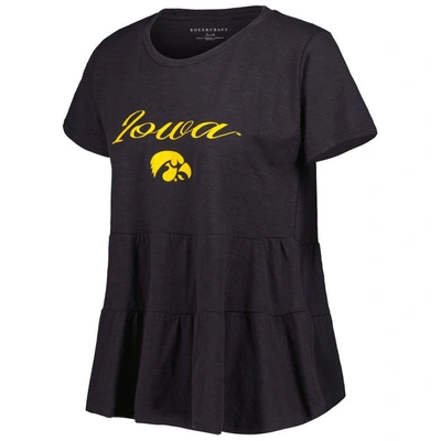 Shop Boxercraft Black Iowa Hawkeyes Willow Ruffle-bottom T-shirt