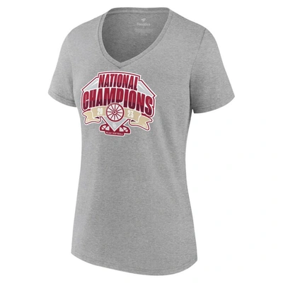 Shop Fanatics College World Series Champions Official Logo V-neck T-shirt In Gray