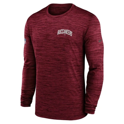 Shop Nike Red Tampa Bay Buccaneers Sideline Velocity Athletic Stack Performance Long Sleeve T-shirt