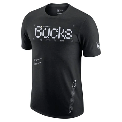 Shop Nike Black Milwaukee Bucks Courtside Air Traffic Control Max90 T-shirt