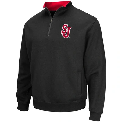 Colosseum Men's  Black St. John's Red Storm Tortugas Logo Quarter-zip Jacket In Black