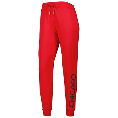 Shop Lusso Red Chicago Bulls Maddie & Matildas Raglan Tri-blend Pullover Hoodie & Jogger Pants Set