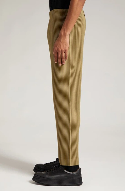 Shop Issey Miyake Tailored Pleats 1 Straight Leg Pants In Khaki