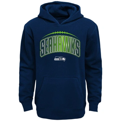 Shop Outerstuff Toddler College Navy/heather Gray Seattle Seahawks Double-up Pullover Hoodie & Pants Set