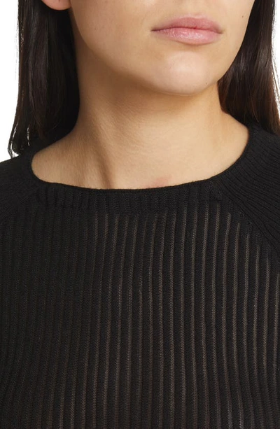 Shop Rag & Bone Dorit Rib Merino Wool Blend Sweater In Black