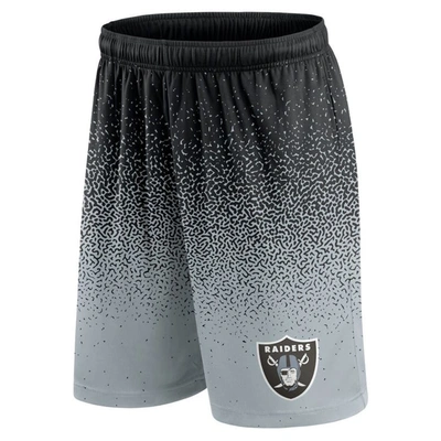 Shop Fanatics Branded Black/silver Las Vegas Raiders Ombre Shorts