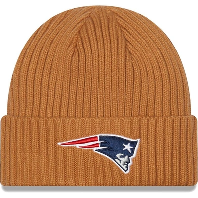 Shop New Era Brown New England Patriots Core Classic Cuffed Knit Hat