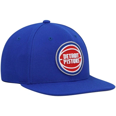 Shop Mitchell & Ness Blue Detroit Pistons Ground 2.0 Snapback Hat
