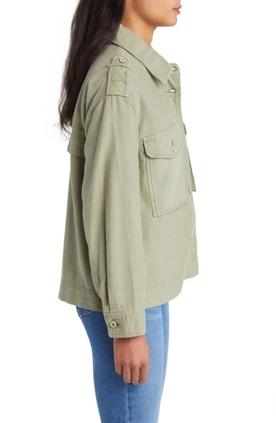 Shop Lucky Brand Twill Utility Jacket In Olive