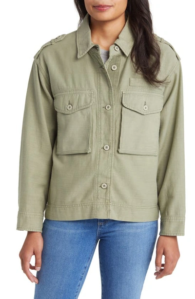 Shop Lucky Brand Twill Utility Jacket In Olive