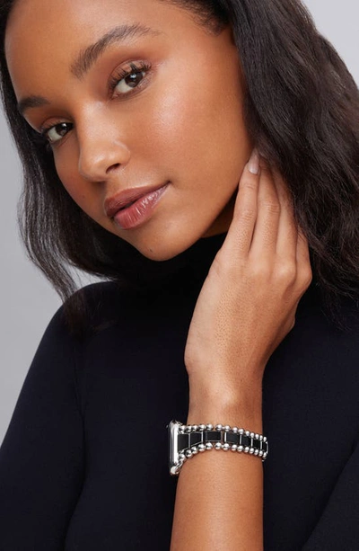 Lagos Smart Caviar White Ceramic Apple Watch Bracelet, 42-44mm In Silver/white