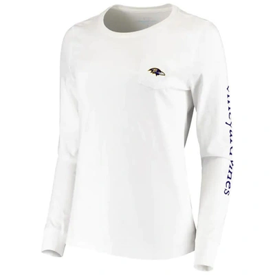 Shop Vineyard Vines White Baltimore Ravens Helmet Long Sleeve T-shirt