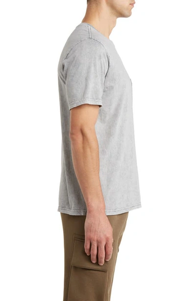 Shop Rvca Foreman Cotton Graphic Pocket T-shirt In Light Grey Shock Wsh