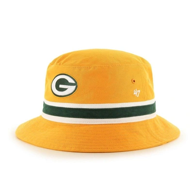 Shop 47 ' Gold Green Bay Packers Striped Bucket Hat