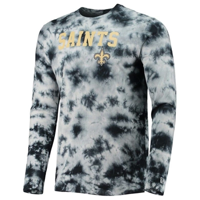 Shop New Era Black New Orleans Saints Tie-dye Long Sleeve T-shirt