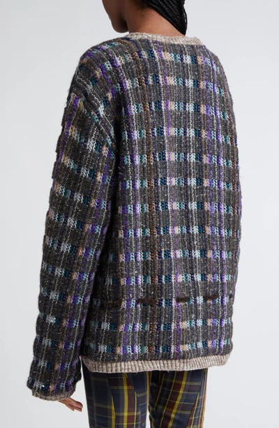 Collina Strada X Vitelli Plaid Crewneck Sweater In Vitelli Brown Plaid