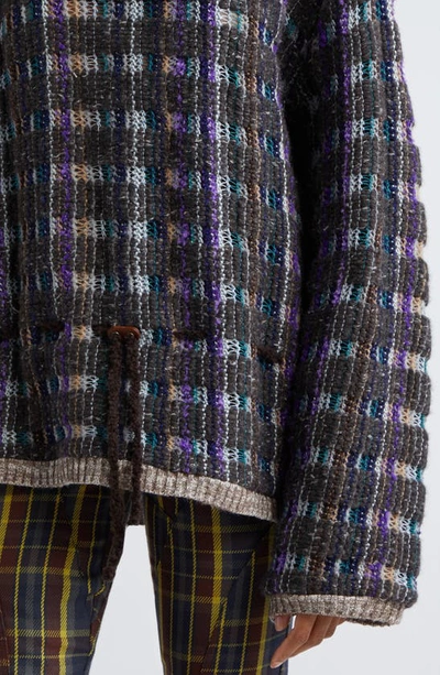 Collina Strada X Vitelli Plaid Crewneck Sweater In Vitelli Brown Plaid