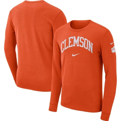 Shop Nike Orange Clemson Tigers Arch 2-hit Long Sleeve T-shirt