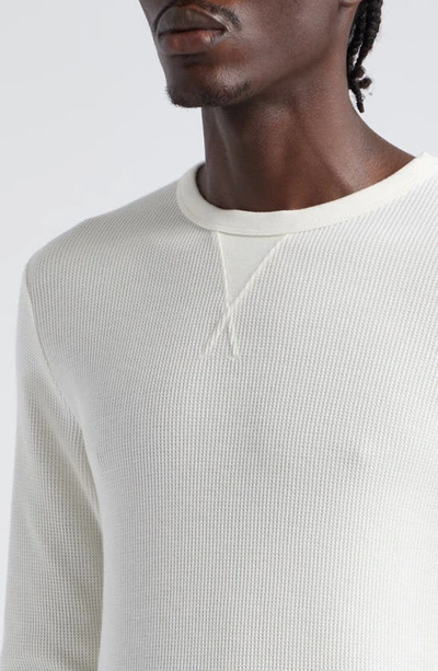 Sunspel Waffle Crewneck T-shirt In Ecru