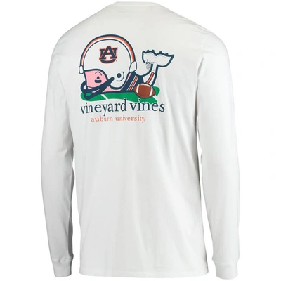 Shop Vineyard Vines White Auburn Tigers Football Whale Long Sleeve T-shirt